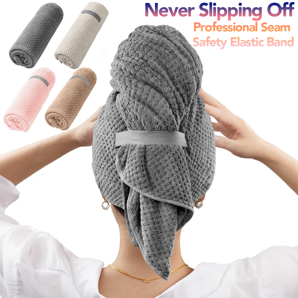 Hair Turban Towel - Asciugamano per capelli in microfibra Avvolgente
