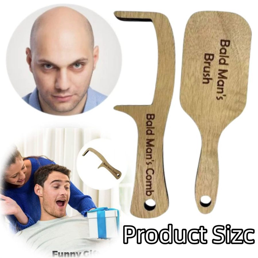 Hair Care Gift - Pettine in Legno per Uomini Calvi,