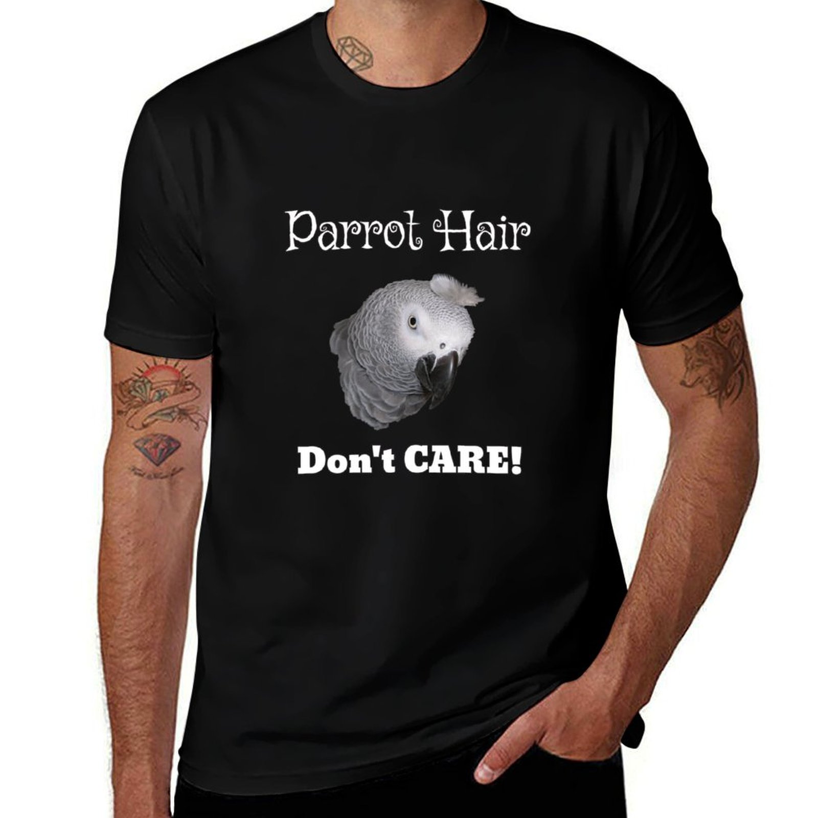 Hair Care Works - T-shirt Parrot Hair Don't Care African
