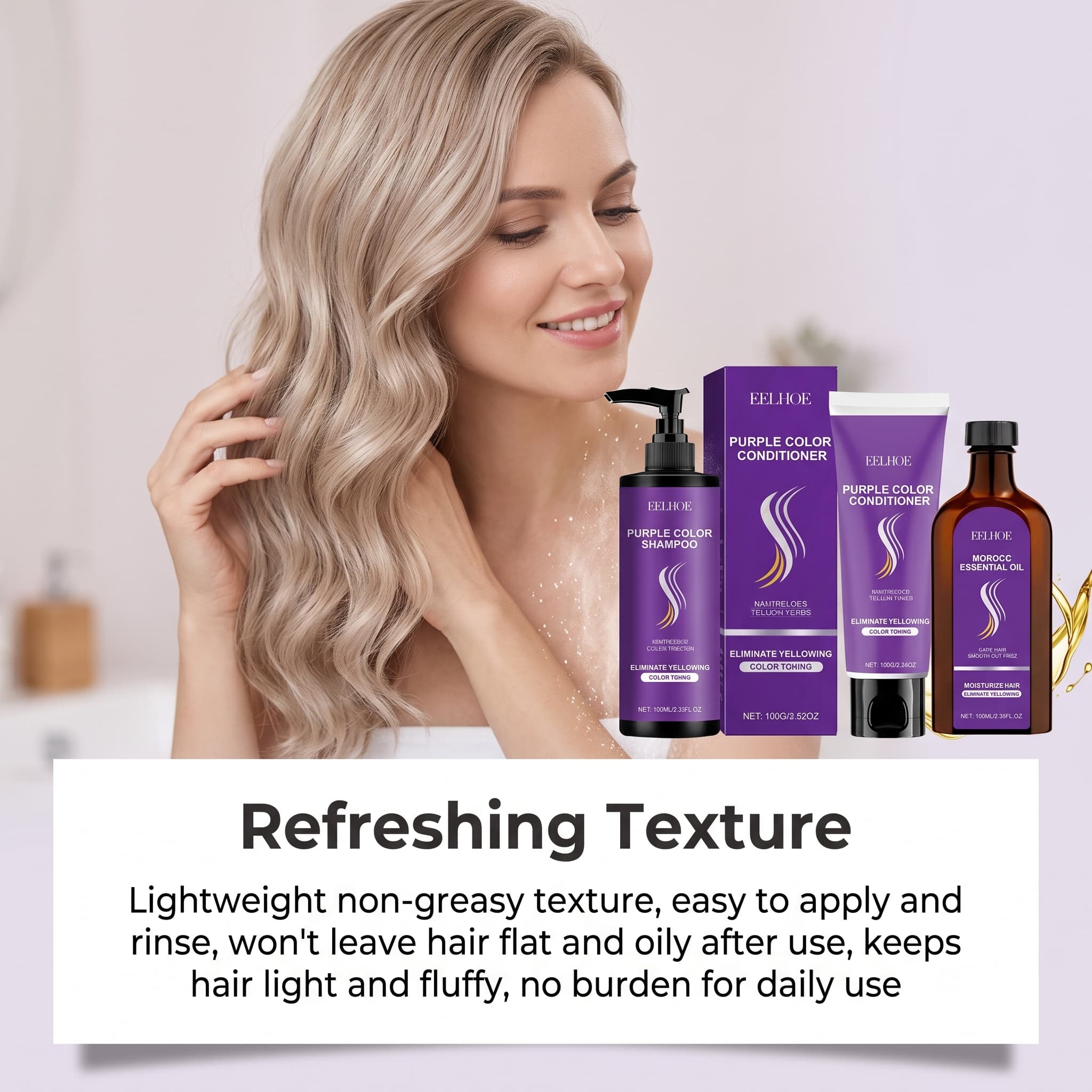 Set Shampoo Viola con Balsamo, - Hair Care Oil Serum recensione e prezzo